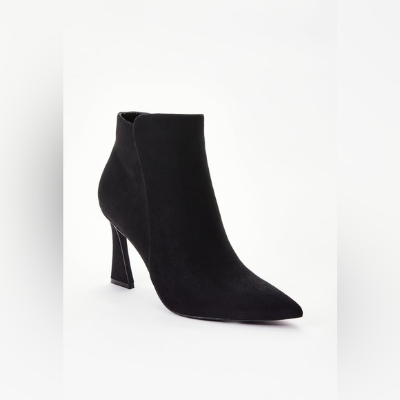 NEW Black Faux Suede Stiletto Bootie - Picture 2 of 5